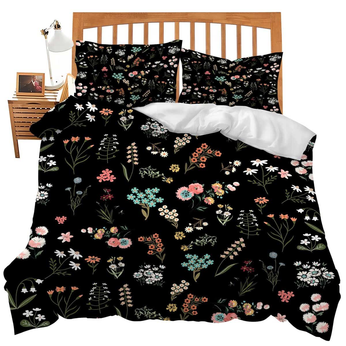 Set de Cama Floral Tema de Flores Juego de Conforter