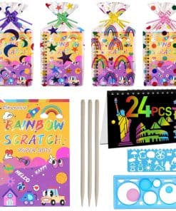 Cityrosy 24 Pack Scratch Art Paper Rainbow Sets Magic