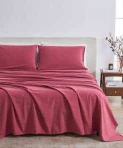 Juego de sábanas de franela Great Bay Home -Rosa Escarcha