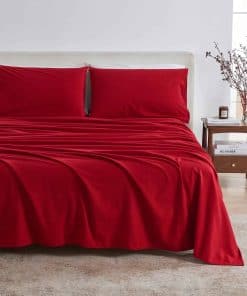 Juego de sábanas de franela Great Bay Home -Cranberry