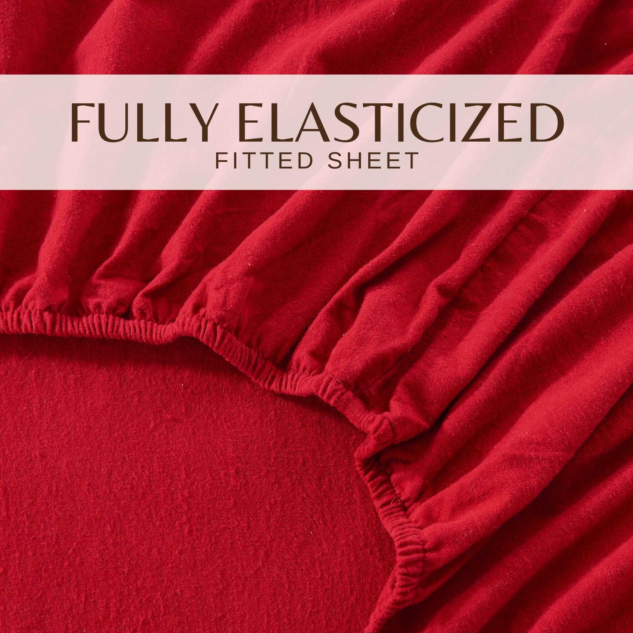 Juego de Sábanas de Franela Great Bay Home -Cranberry - Imagen 5