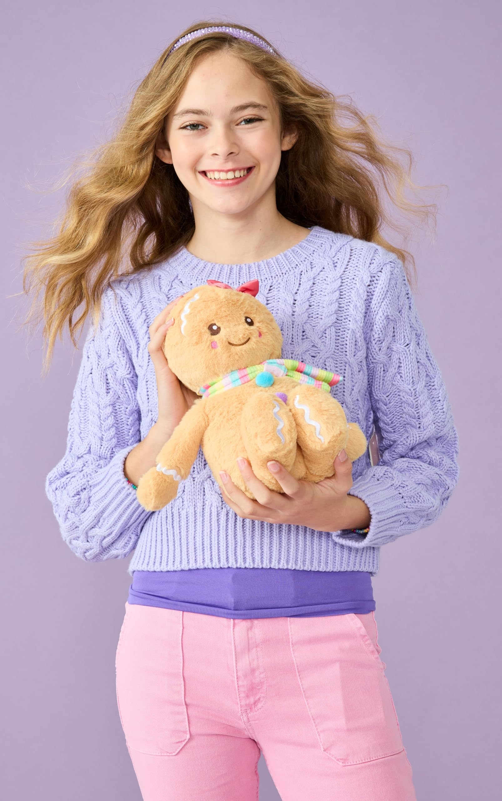 Almohada Navideña de Peluche Alegre Niña de Jengibre 15" x - Imagen 5