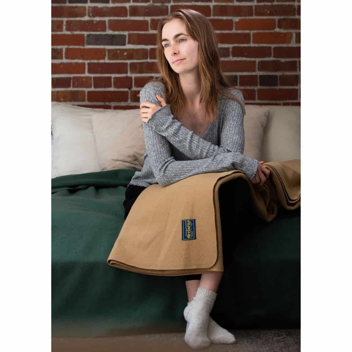 Manta de lana virgen Arcturus Bighorn - Tamaño Queen (Lino) - Imagen 6