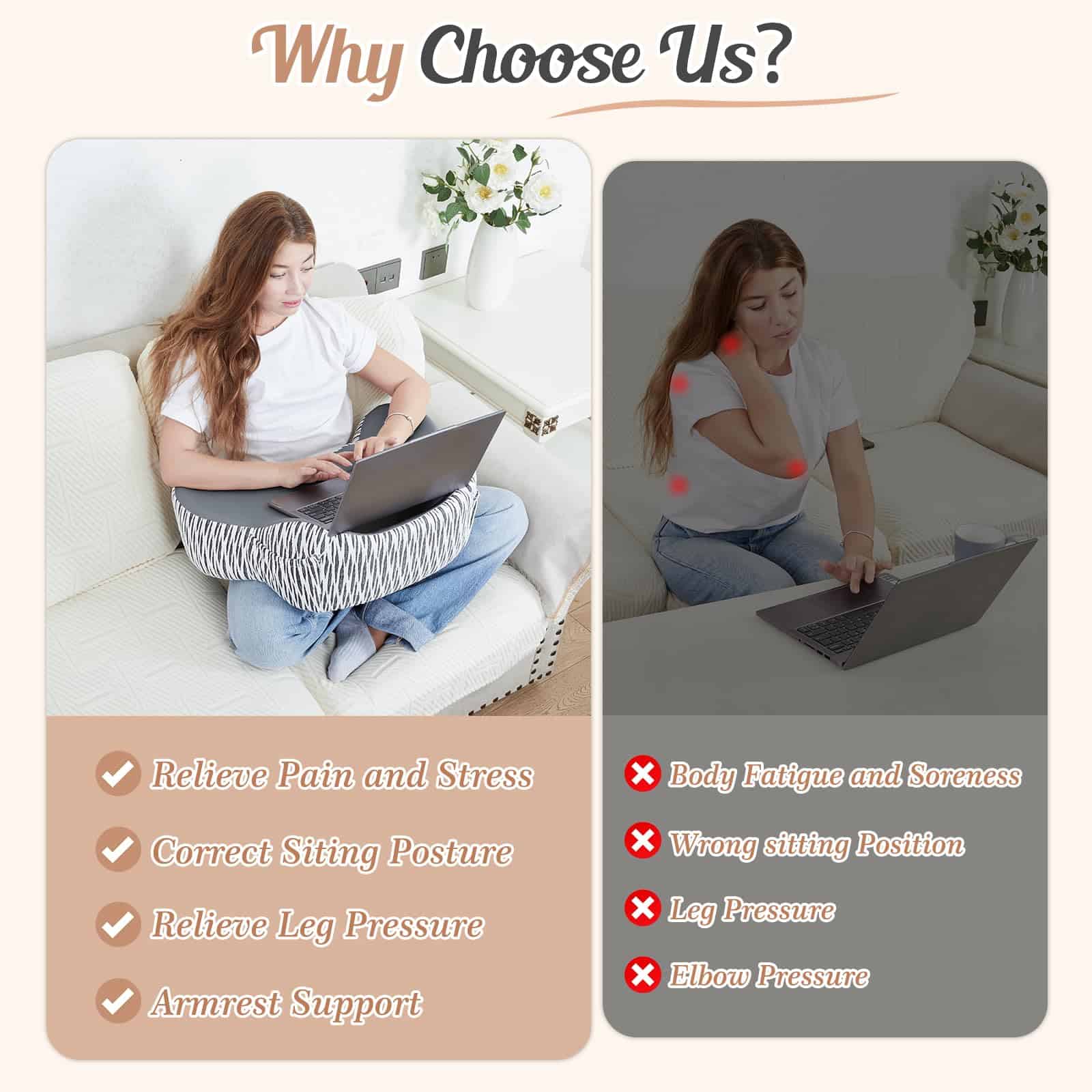 Almohada de Lectura DONAMA para Regazo, Almohada de Mesa - Imagen 7