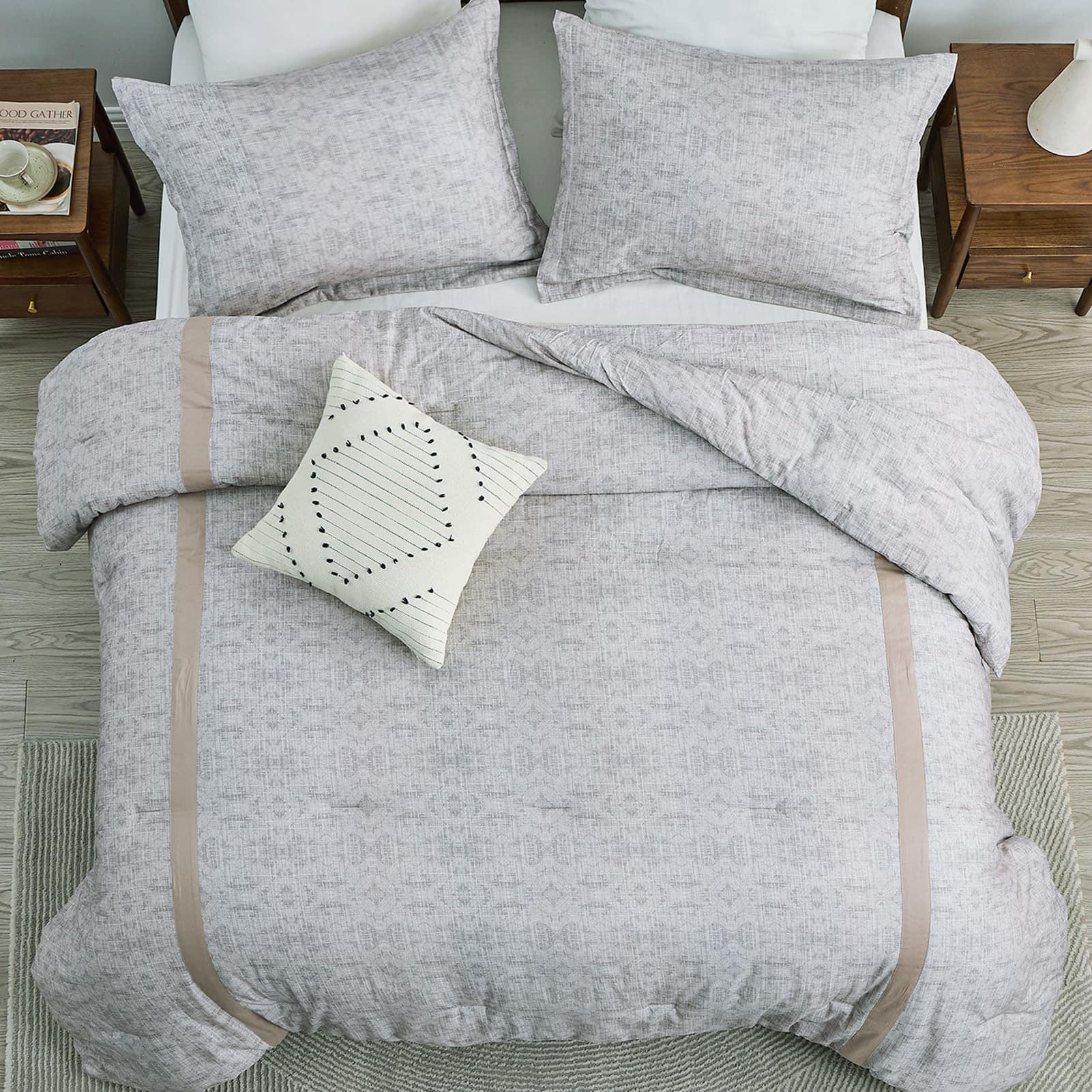 Juego de edredón de algodón DUOHONG para cama King Size,