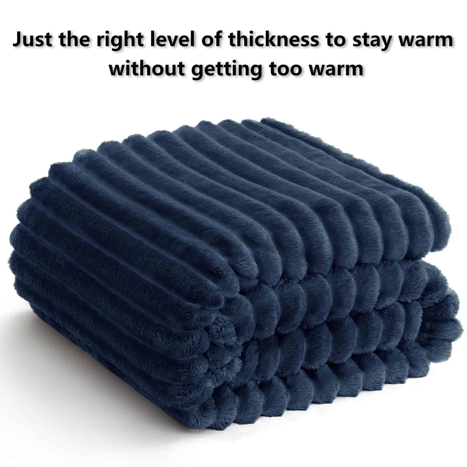 Manta Azul Marino HIMEET para Cama Individual Suave y - Imagen 3