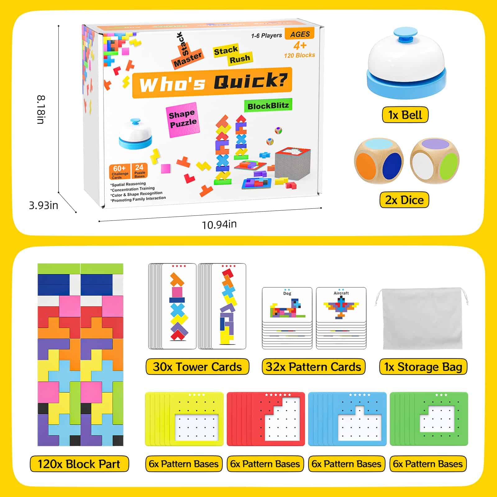 Juego de Mesa Tetris de 120 Piezas, Juguete de Bloques - Imagen 8