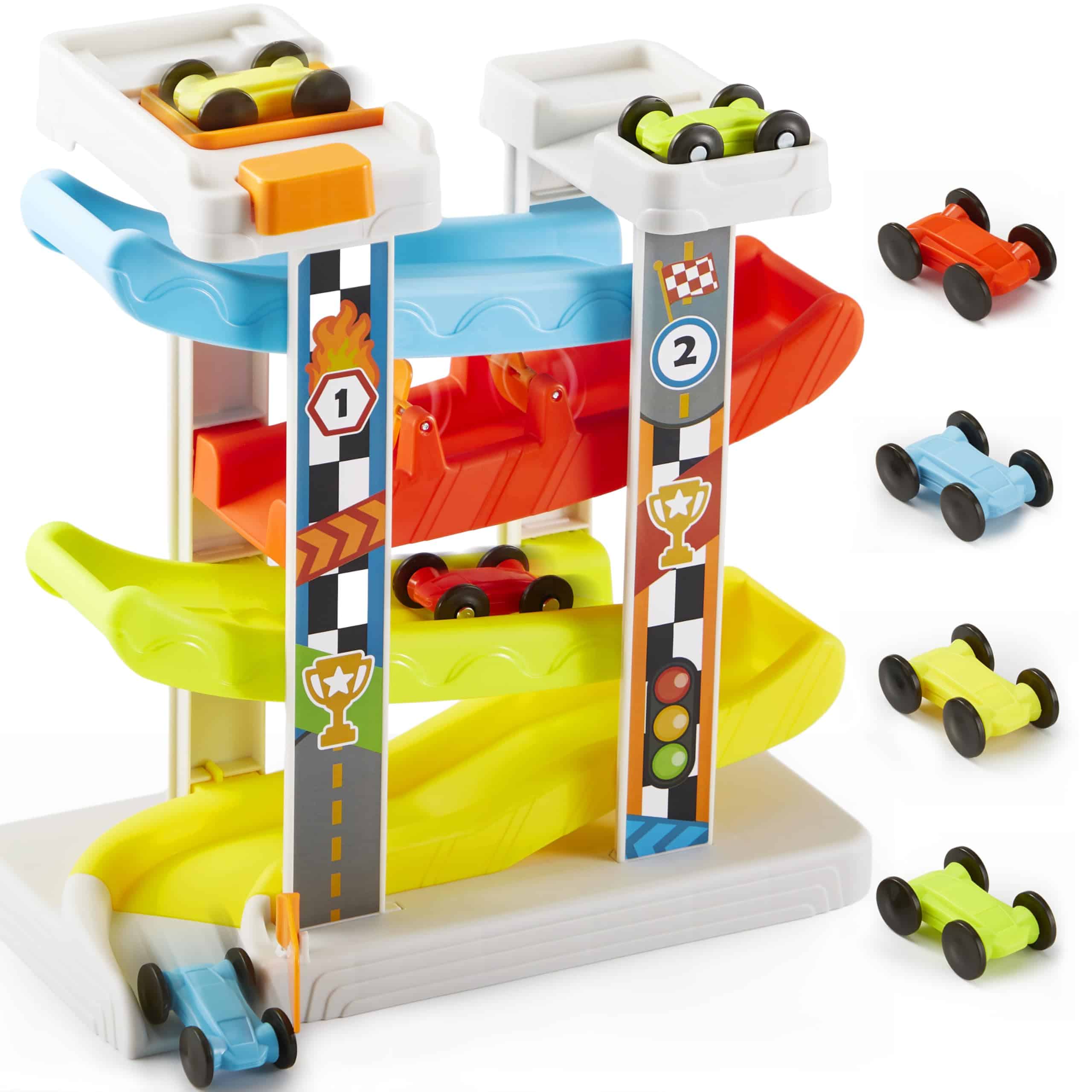 Pista de Carreras de Rampas para Coches, 4 Capas - Estable,