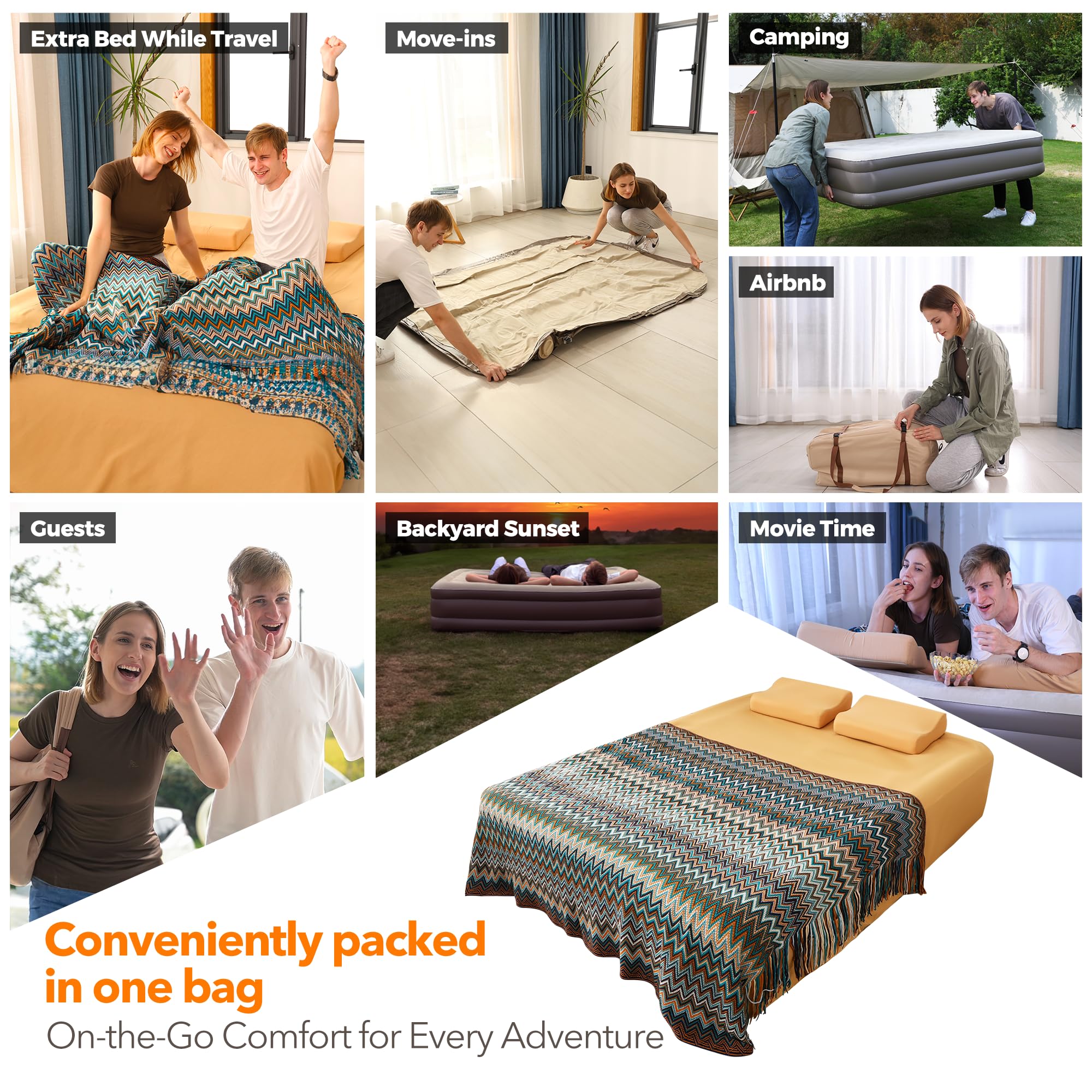 Colchón de Aire de Lujo Aerogogo Queen con Bomba Recargable - Imagen 6