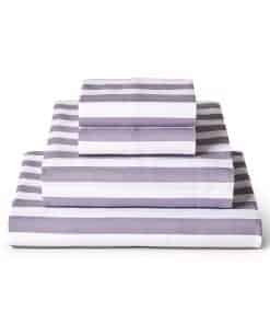 Juego de Sábanas Mellanni Queen - 4 PC -Rayas Oxford Hazy Li