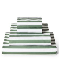 Juego de Sábanas Mellanni Queen - 4 PC -Rayas Oxford Salvia