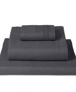 Juego de sábanas Mellanni Twin XL - 3 PC -Carbón