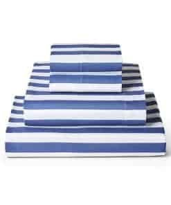 Juego de sábanas completas Mellanni - -Rayas Azul Nova Oxfor