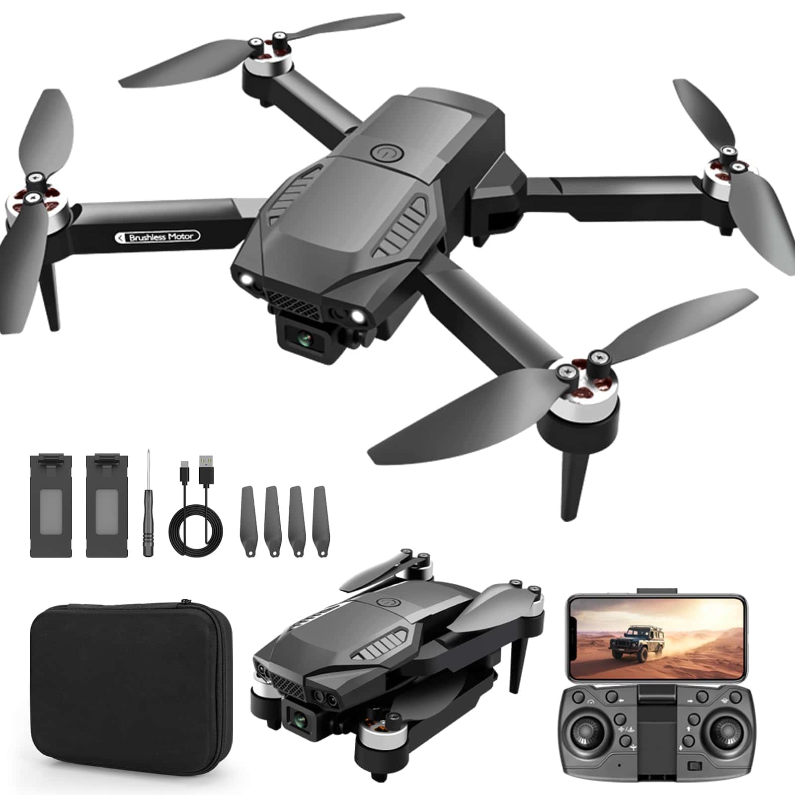 Drones con Cámara para Adultos 4k Cámara Motor sin