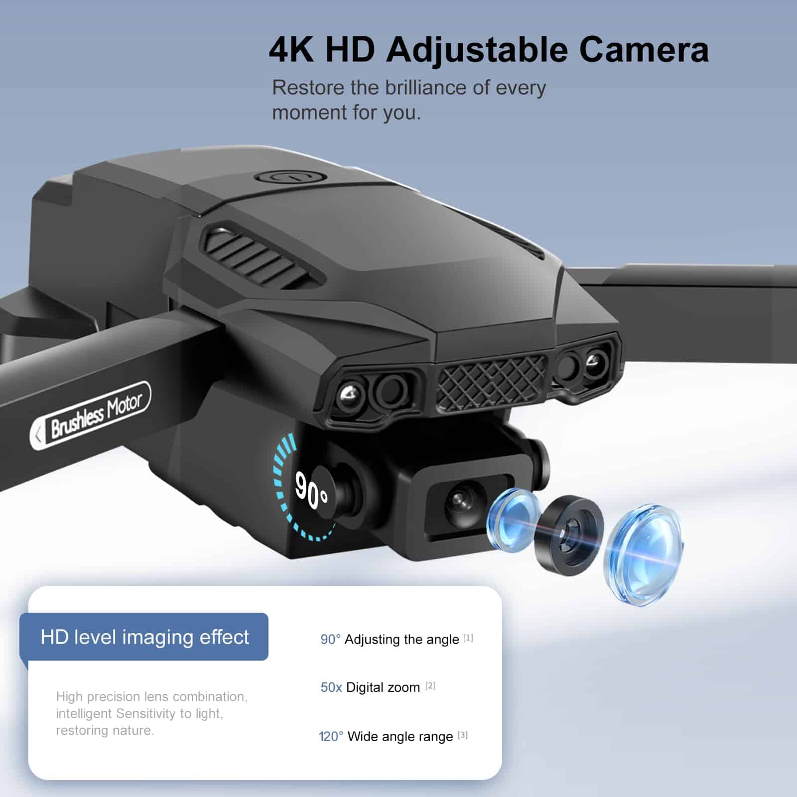 Drones con Cámara para Adultos 4k Cámara Motor sin - Imagen 4