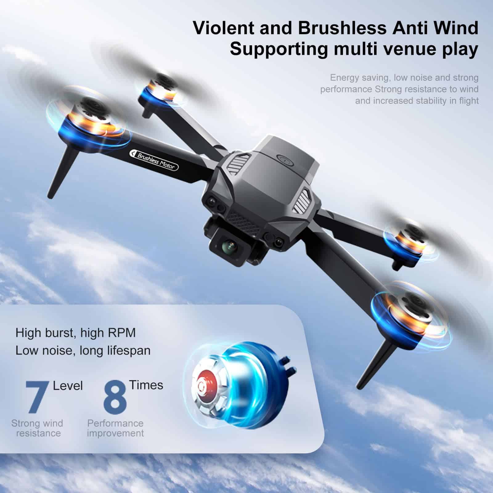 Drones con Cámara para Adultos 4k Cámara Motor sin - Imagen 5
