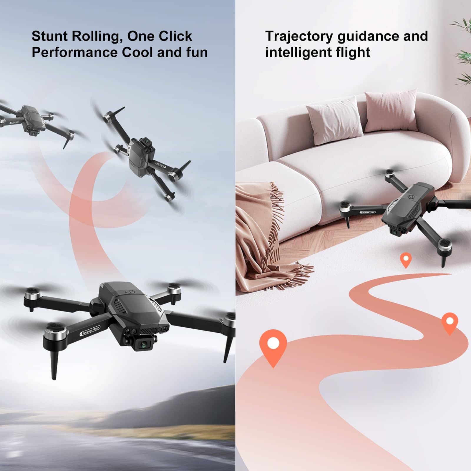 Drones con Cámara para Adultos 4k Cámara Motor sin - Imagen 6