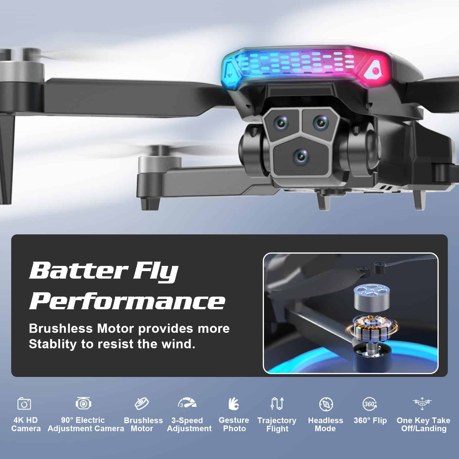 Drones con Cámara Brushless para Adultos Cámara 4k 2 - Imagen 3