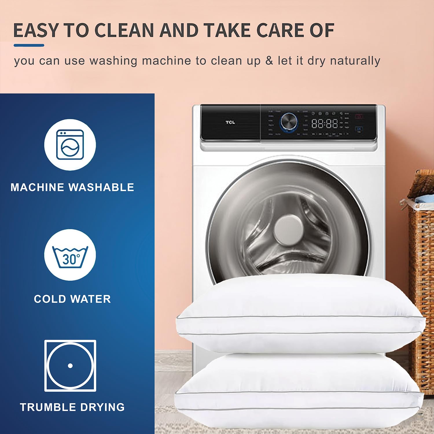 Almohadas para Dormir HALLEY Tamaño Estándar Set de 2 - - Imagen 5