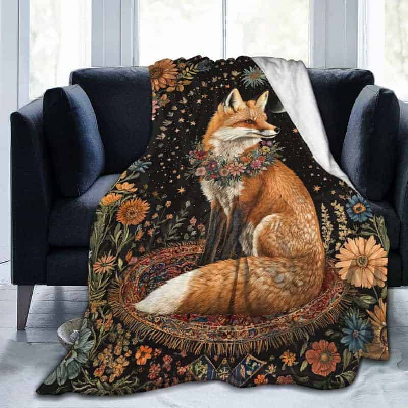 Manta de Zorro Cálido de Felpa, Manta de Zorro de Franela - Imagen 3