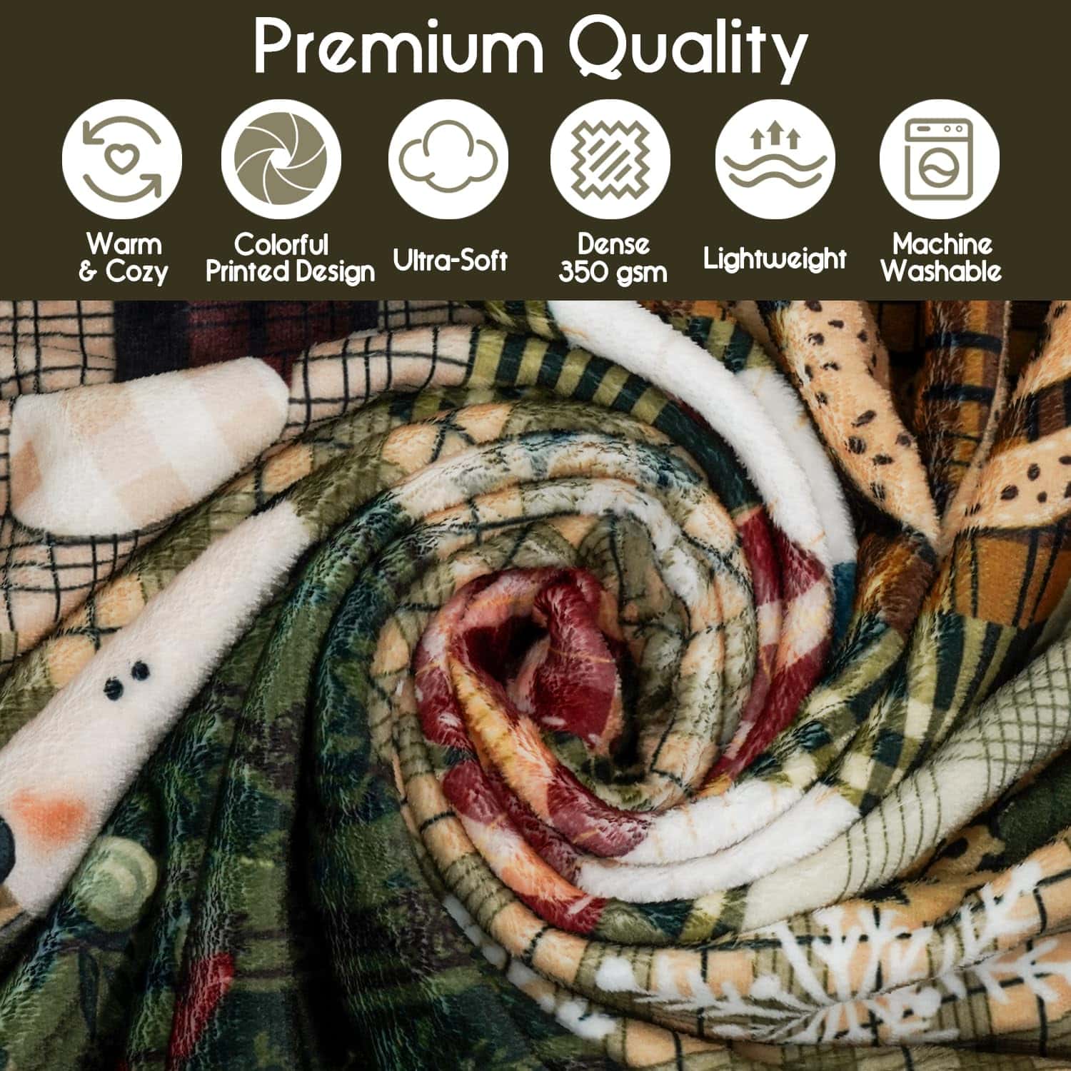 Manta de Navidad para Sofá 60x50, Cuadros de Invierno - Imagen 6