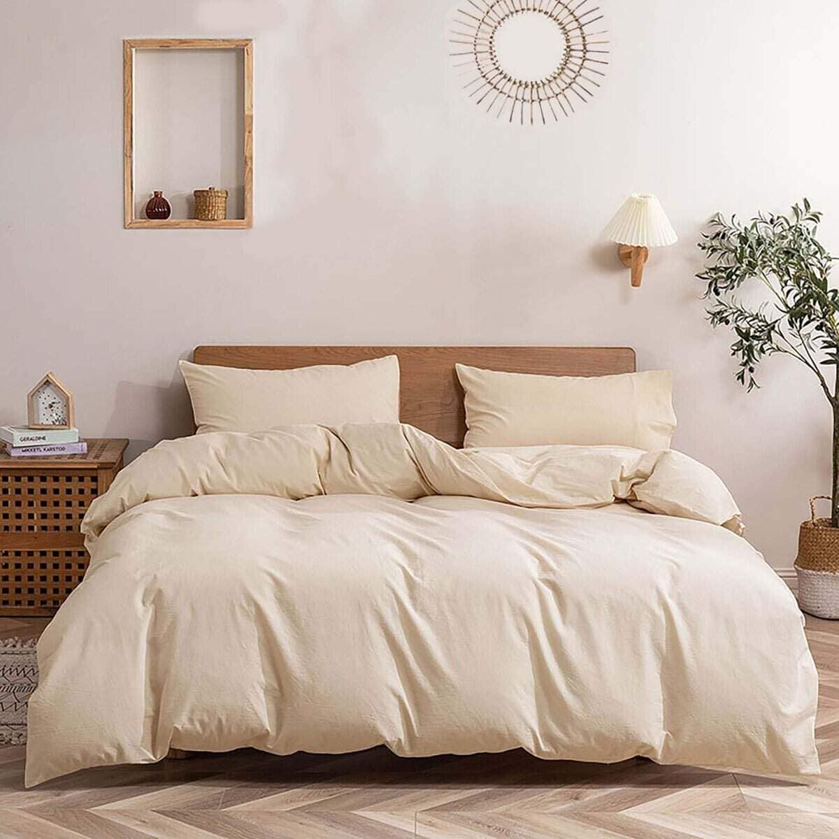 Juego de Funda de Edredón Famanti Brown de 3 -Beige Arena