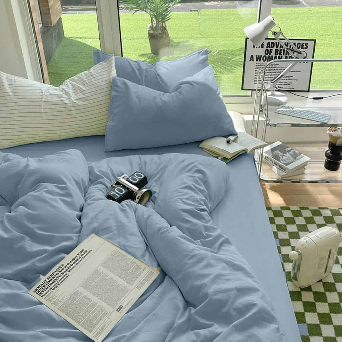 Juego de Ropa de Cama Famanti Marrón 3 Piezas 100% Algodón - Imagen 3