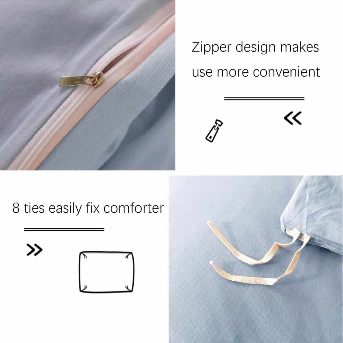 Juego de Ropa de Cama Famanti Marrón 3 Piezas 100% Algodón - Imagen 7