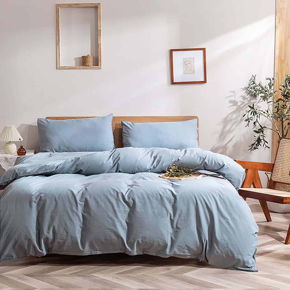 Juego de Ropa de Cama Famanti Marrón 3 Piezas 100% Algodón