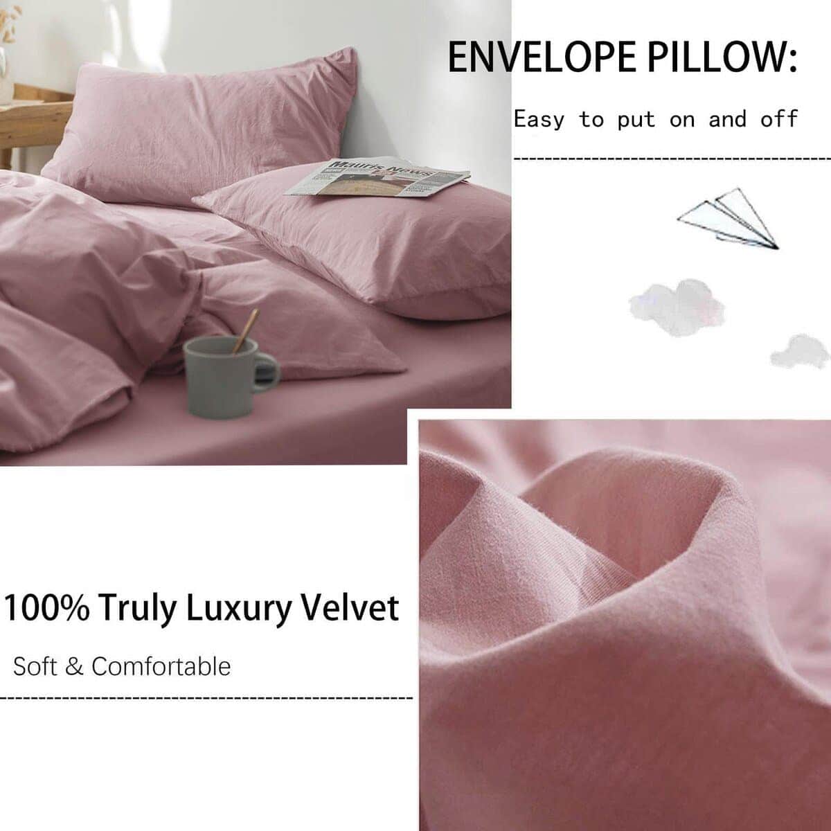 Juego de Funda de Edredón Famanti Brown de 3 -Rosa - Imagen 6