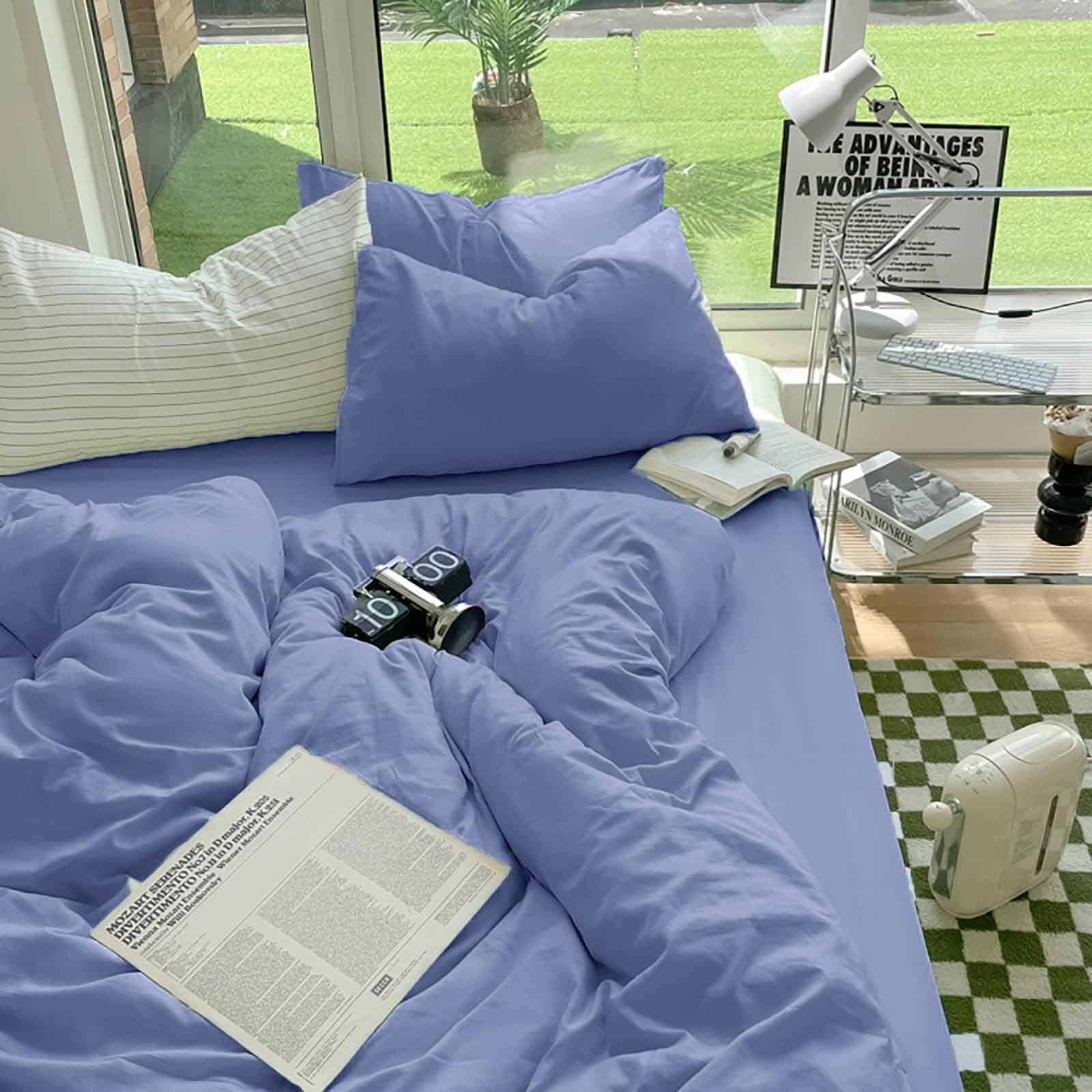 Set de Ropa de Cama Famanti Brown 3 Piezas 100% Algodón con - Imagen 3