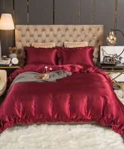 Juego de Edredón Blanco de Lujo con Volantes, Estilo Granja