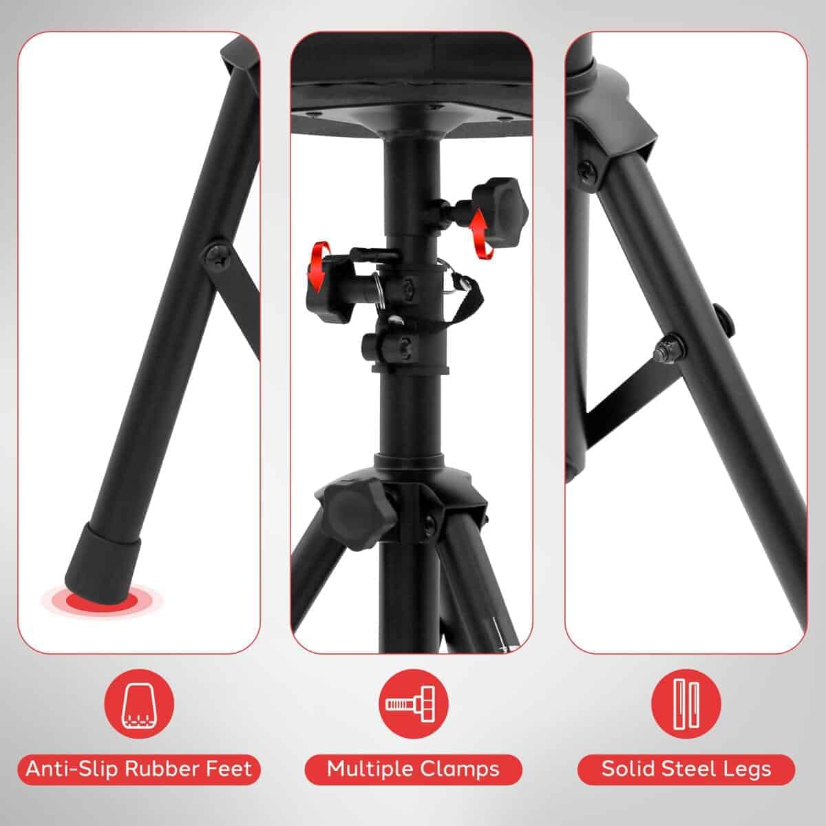 Pyle Tambor Silla, Asiento Acolchado Giratorio, Altura - Imagen 6