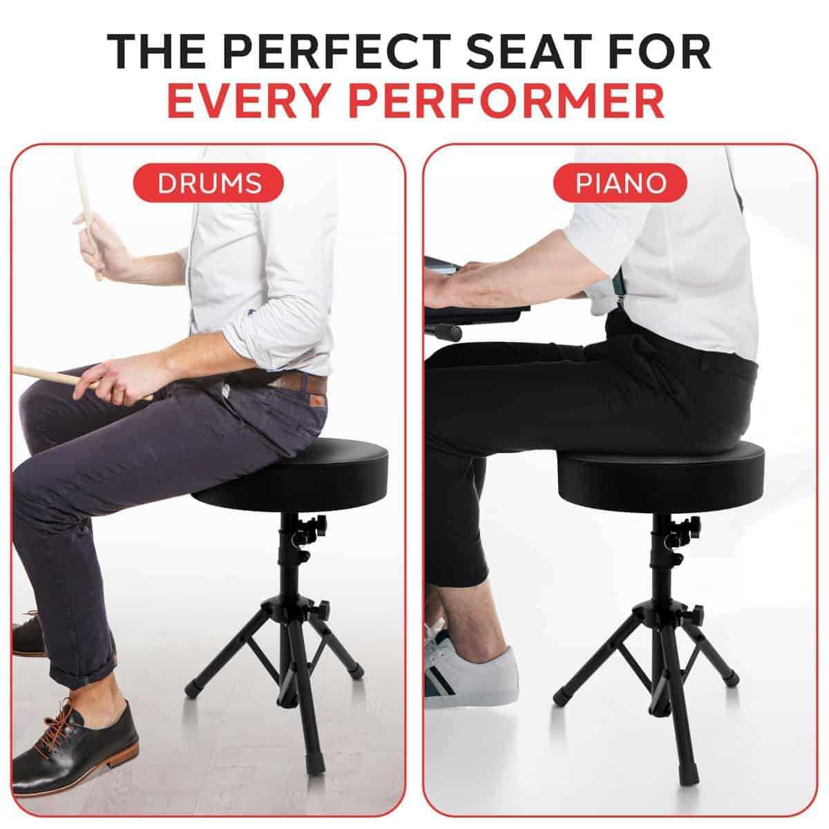 Pyle Tambor Silla, Asiento Acolchado Giratorio, Altura - Imagen 7