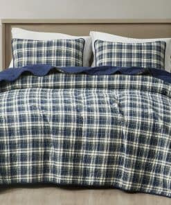 Juego de Edredón de Cuadros de Algodón Chezmoi Collection