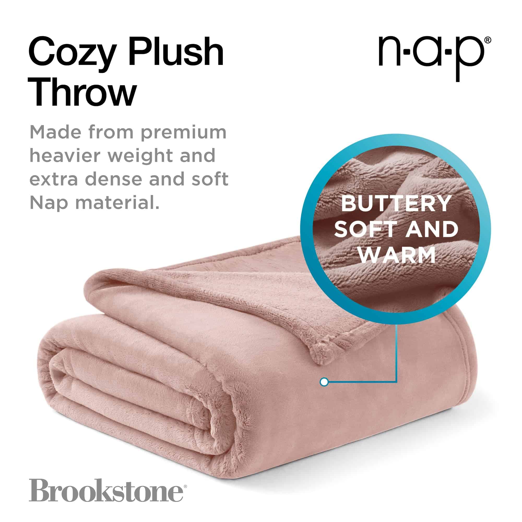 Manta de Felpa Brookstone Nap para Sofá | -Rosado - Imagen 3