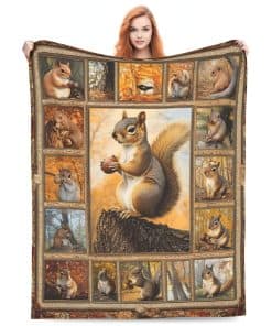Manta de Squirrel Suave, Cómoda, Acogedora y Caliente de