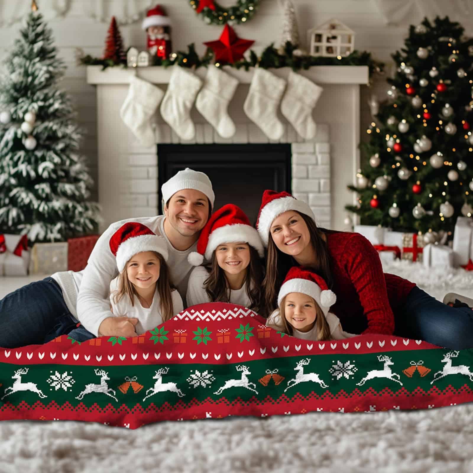 Mantas Poncho Bestshop - Manta Roja de Franela y Sherpa - Imagen 6