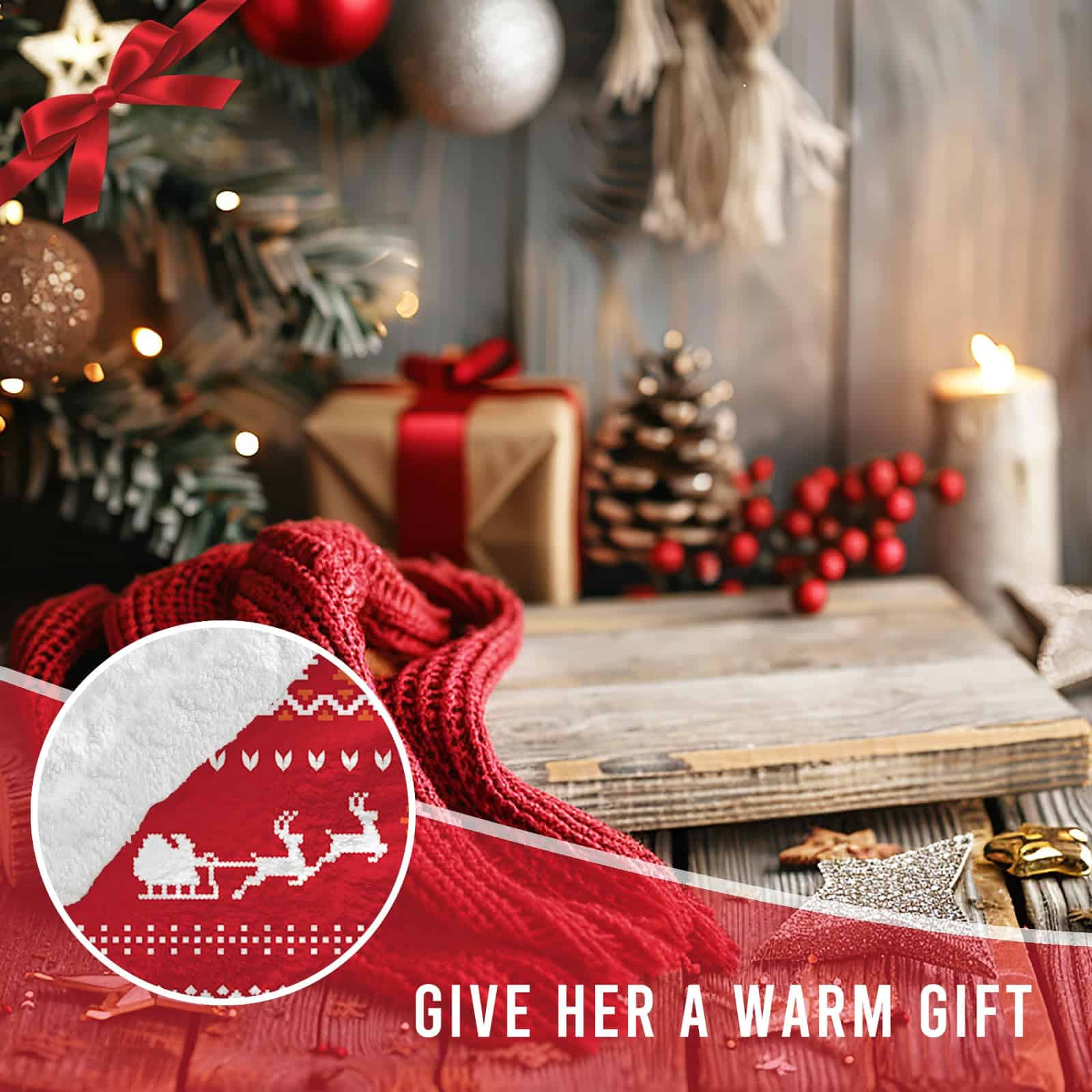 Mantas Poncho Bestshop - Manta Roja de Franela y Sherpa - Imagen 8