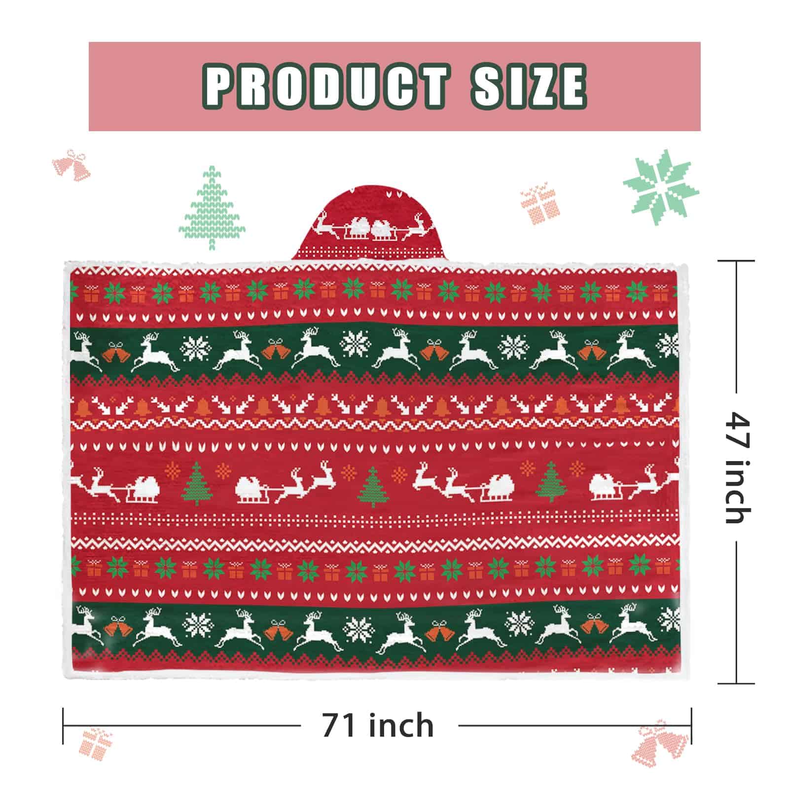 Mantas Poncho Bestshop - Manta Roja de Franela y Sherpa - Imagen 3