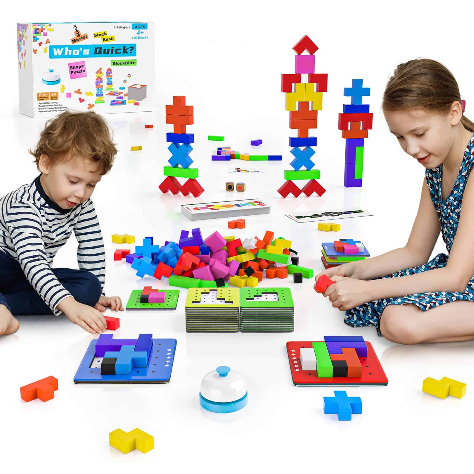 Juegos de Mesa 4 en 1 de Ritmo Rápido, 120 Piezas de