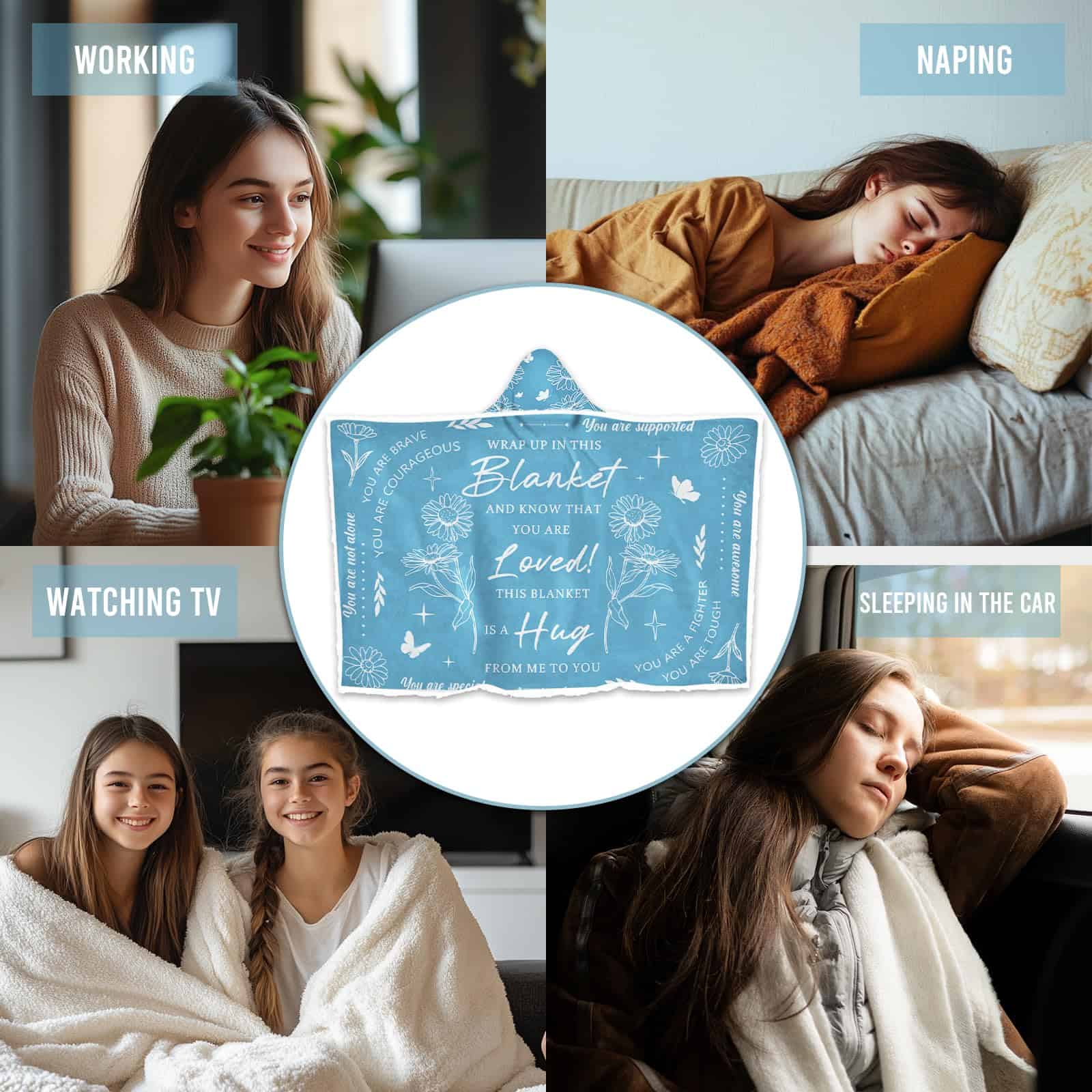 Regalos abrazantes para mujeres- Manta envolvente portátil - Imagen 7