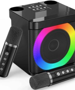 Máquina de Karaoke con 2 Micrófonos -Negro