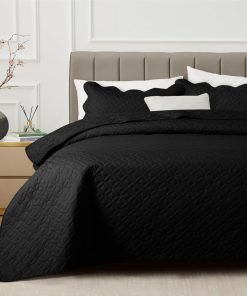 Juego de Edredón de Cama King Size Negro - Edredón Ligero