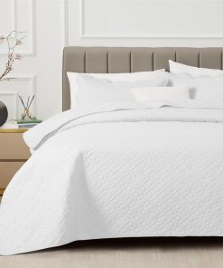 Juego de edredón blanco para cama King Size - Edredón de