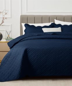 Juego de Ropa de Cama Edredón Tamaño King Azul Marino -