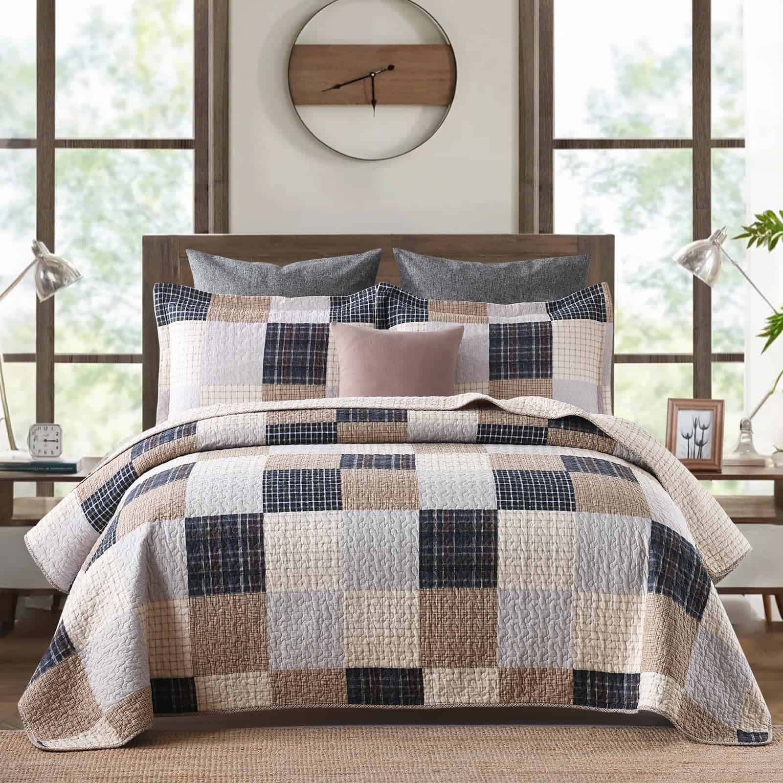 Colcha de Algodón de Lujo 100% VatinHK Tamaño Queen - Juego