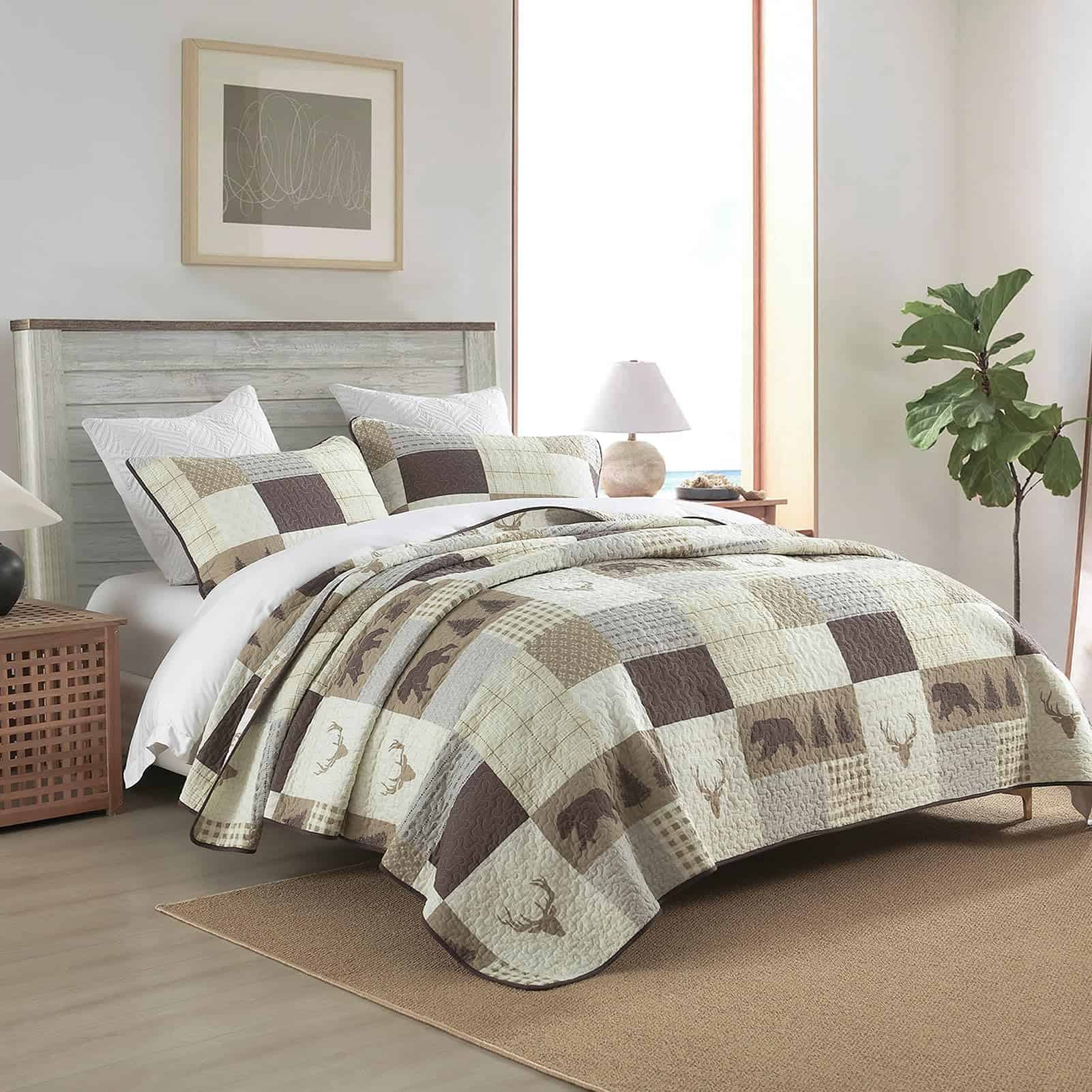 Colcha King de VatinHK 100% Algodón - Juego de Cama a