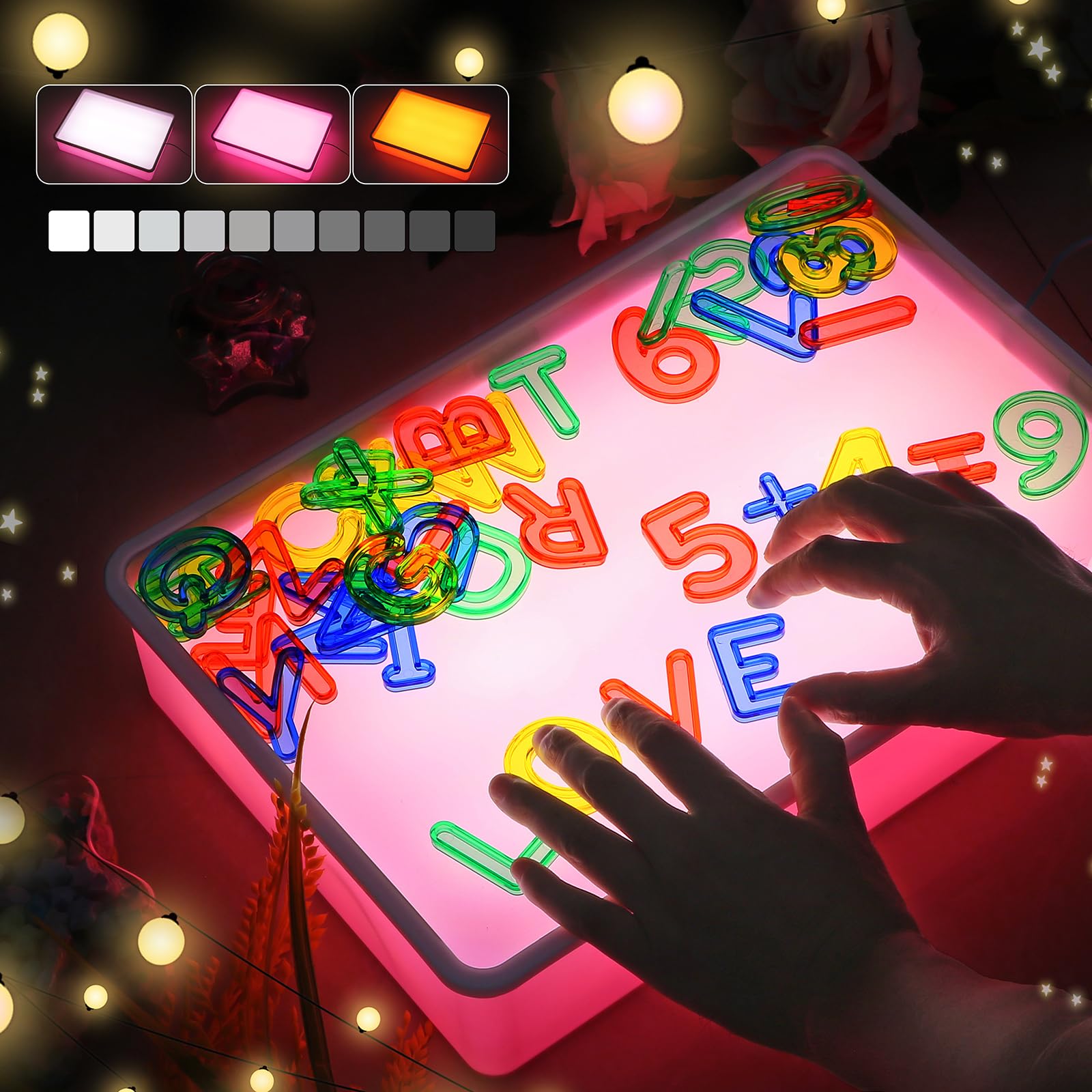 Mesa de luz para niños AGGBEERY para pintar con arena,