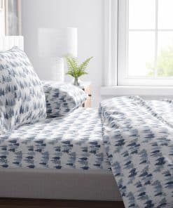 Juego de sábanas de franela Twin Pine Barc Blue suave,